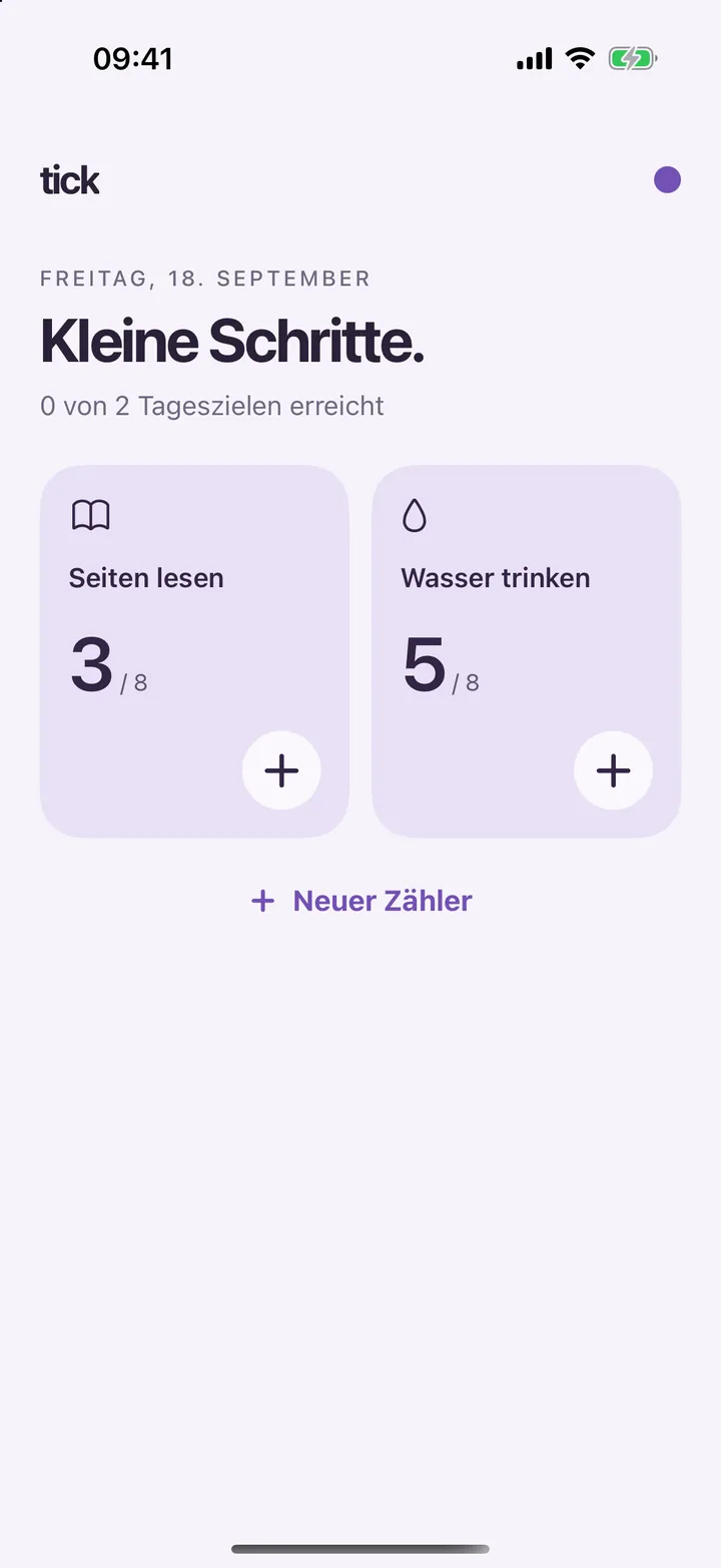 Übersicht mit mehreren Zählern
